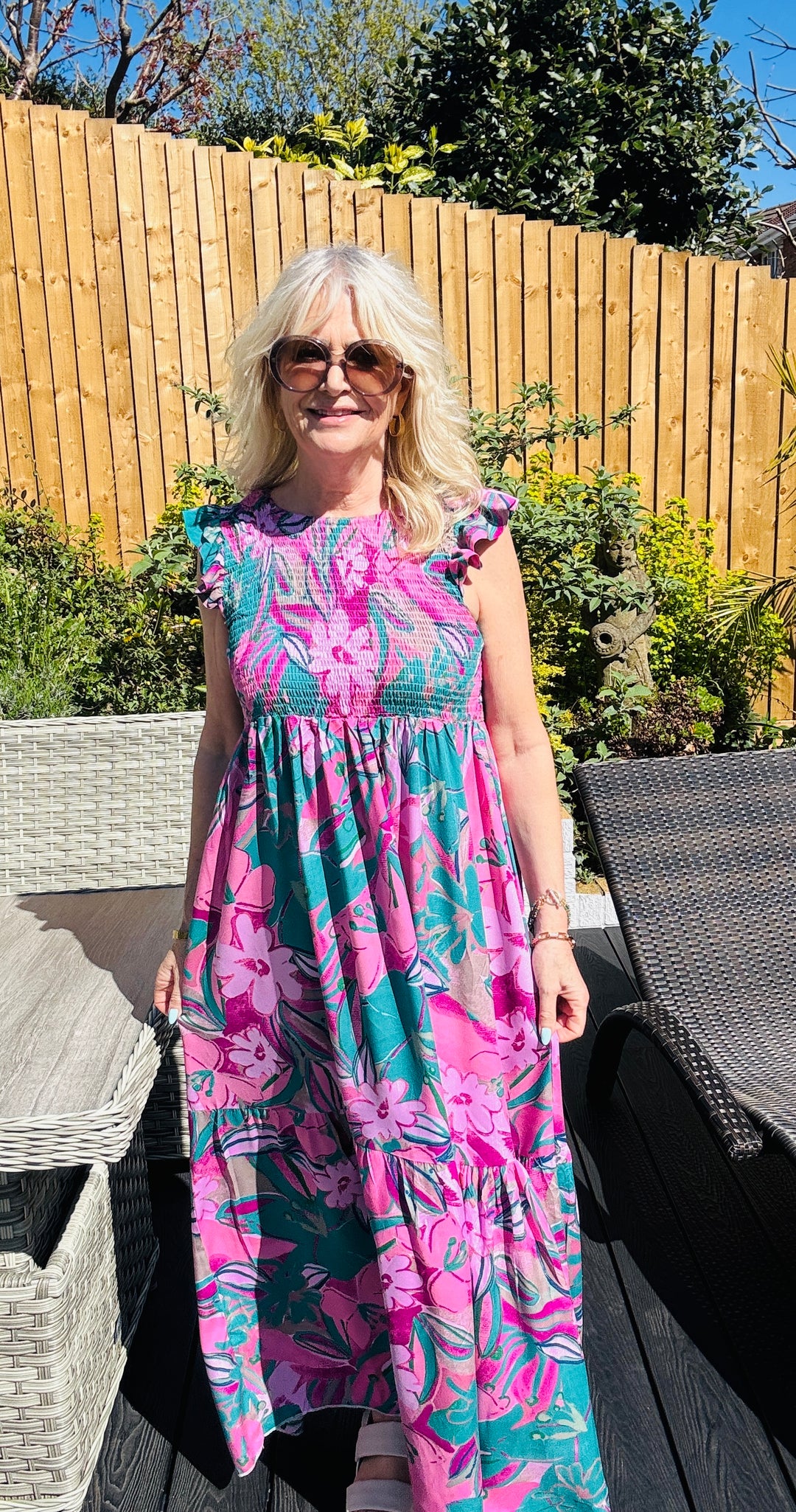 Toscana Maxi Dress Pink & Teal
