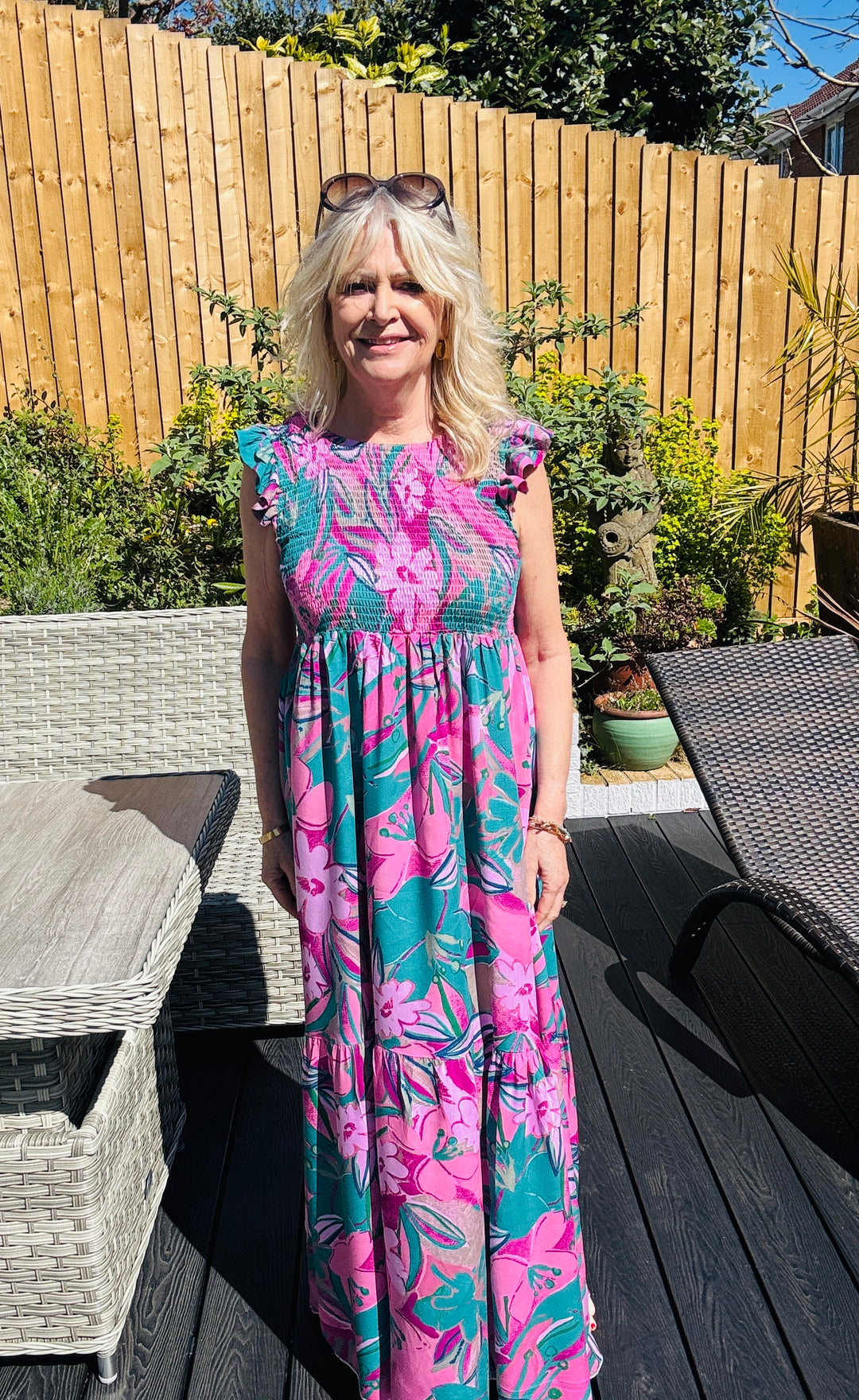 Toscana Maxi Dress Pink & Teal