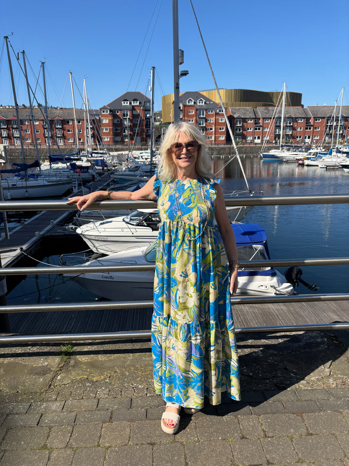 Toscana Maxi Dress Blue Floral