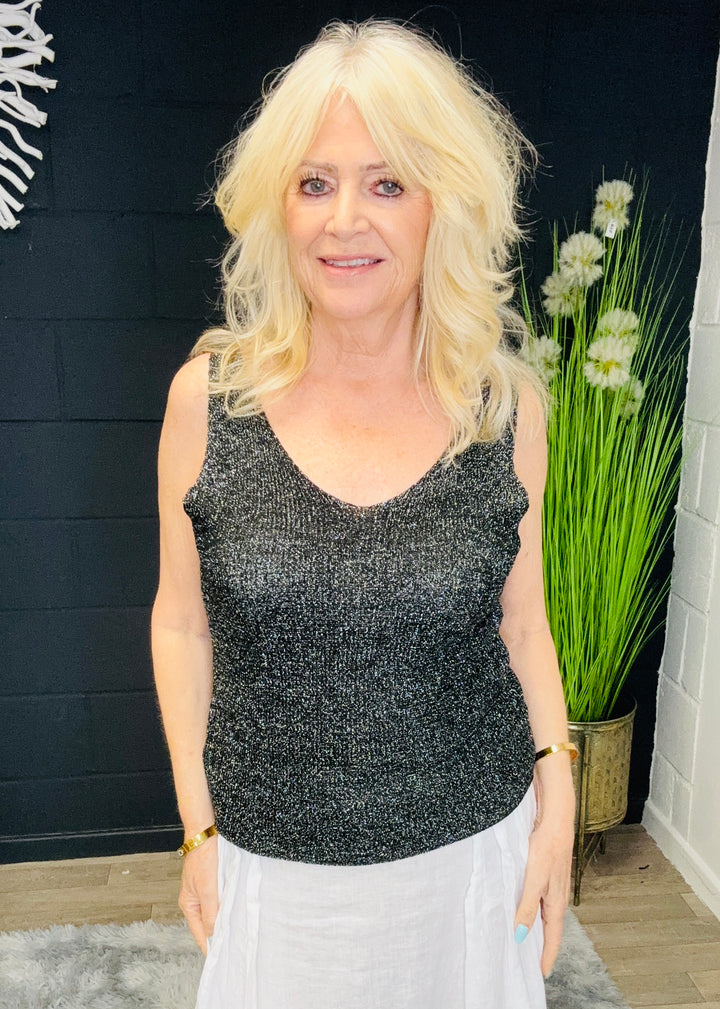 Viana V Neck Top Black