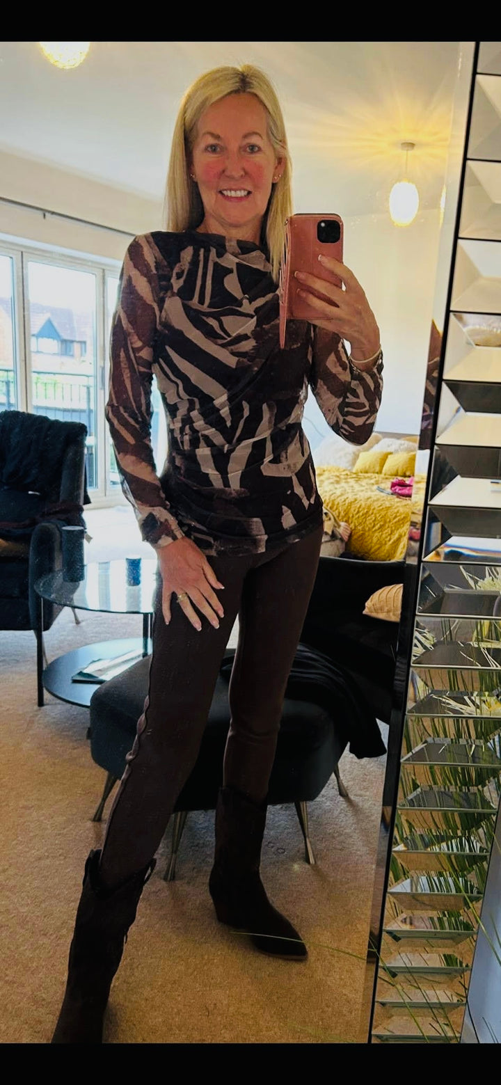 Marley Mesh Top Chocolate