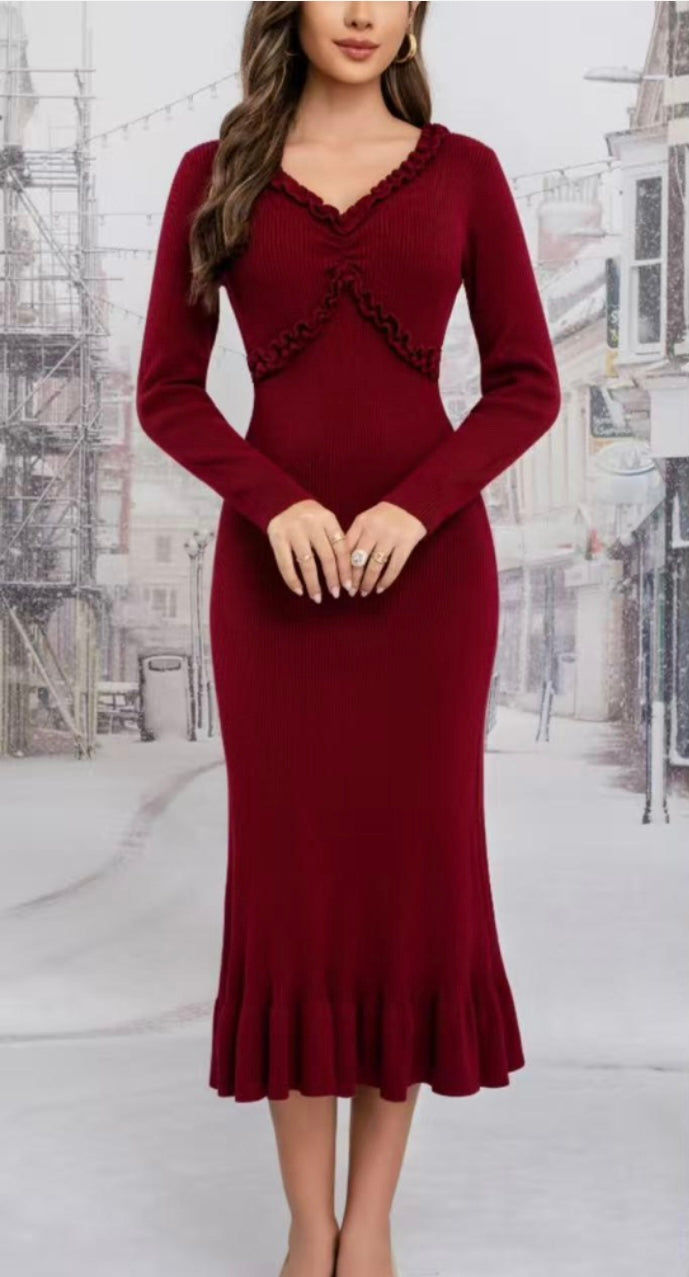 Chiara Frill Knit Dress PREORDER