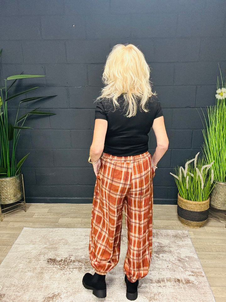 Maya Checked Trousers Rust