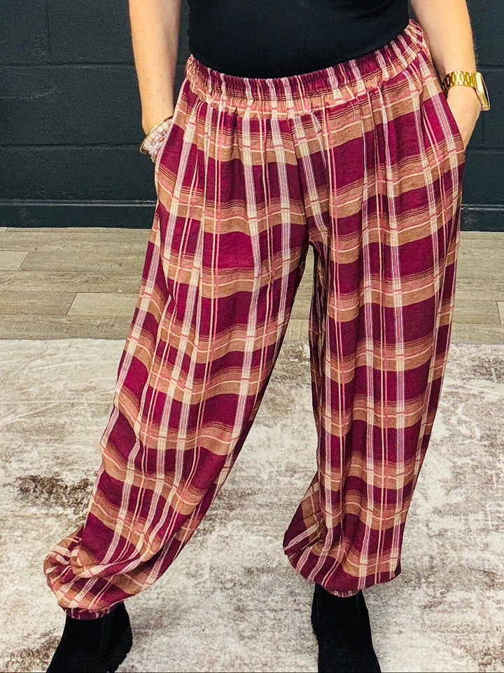 Maya Checked Trousers Mulberry
