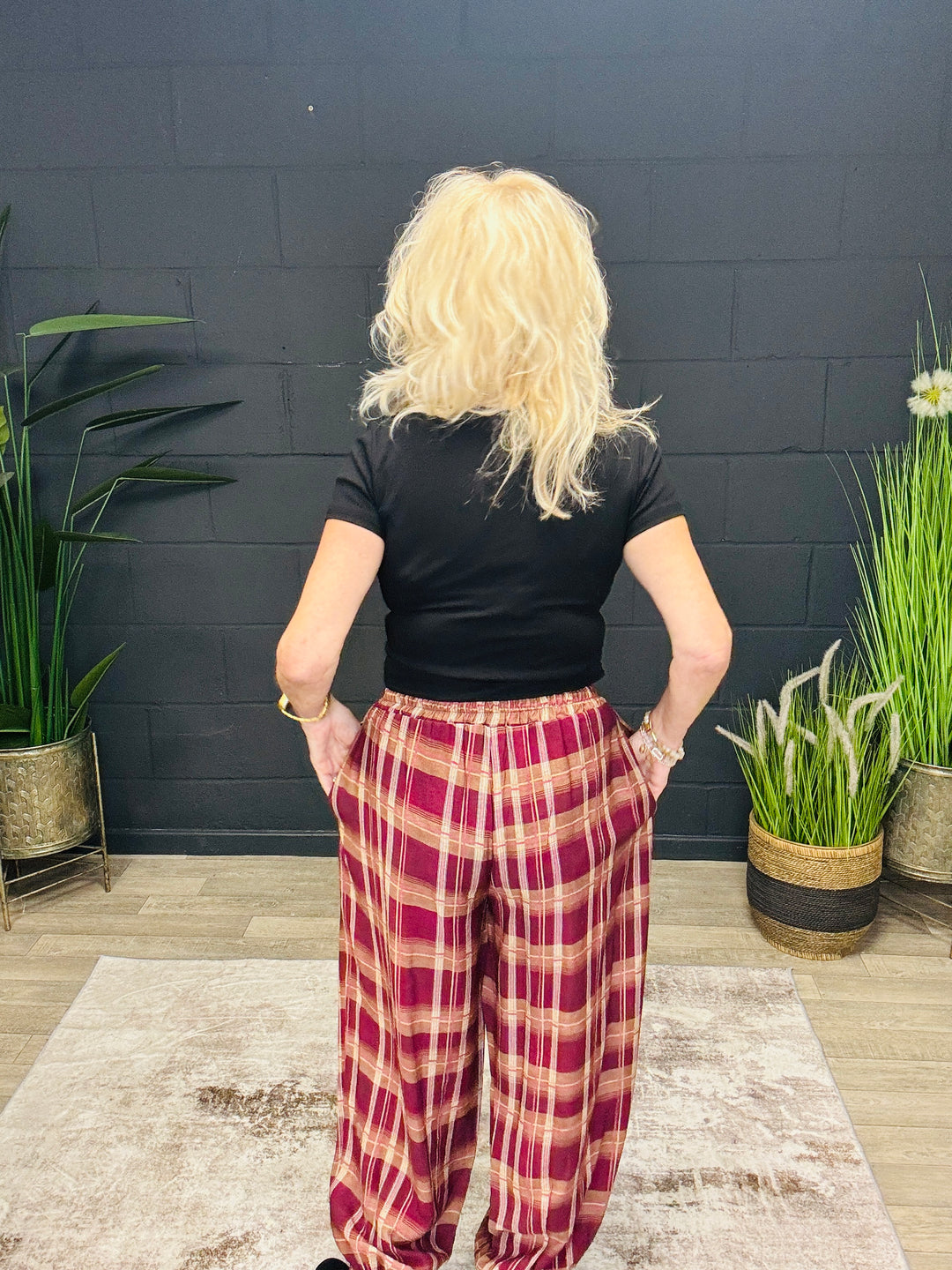 Maya Checked Trousers Mulberry