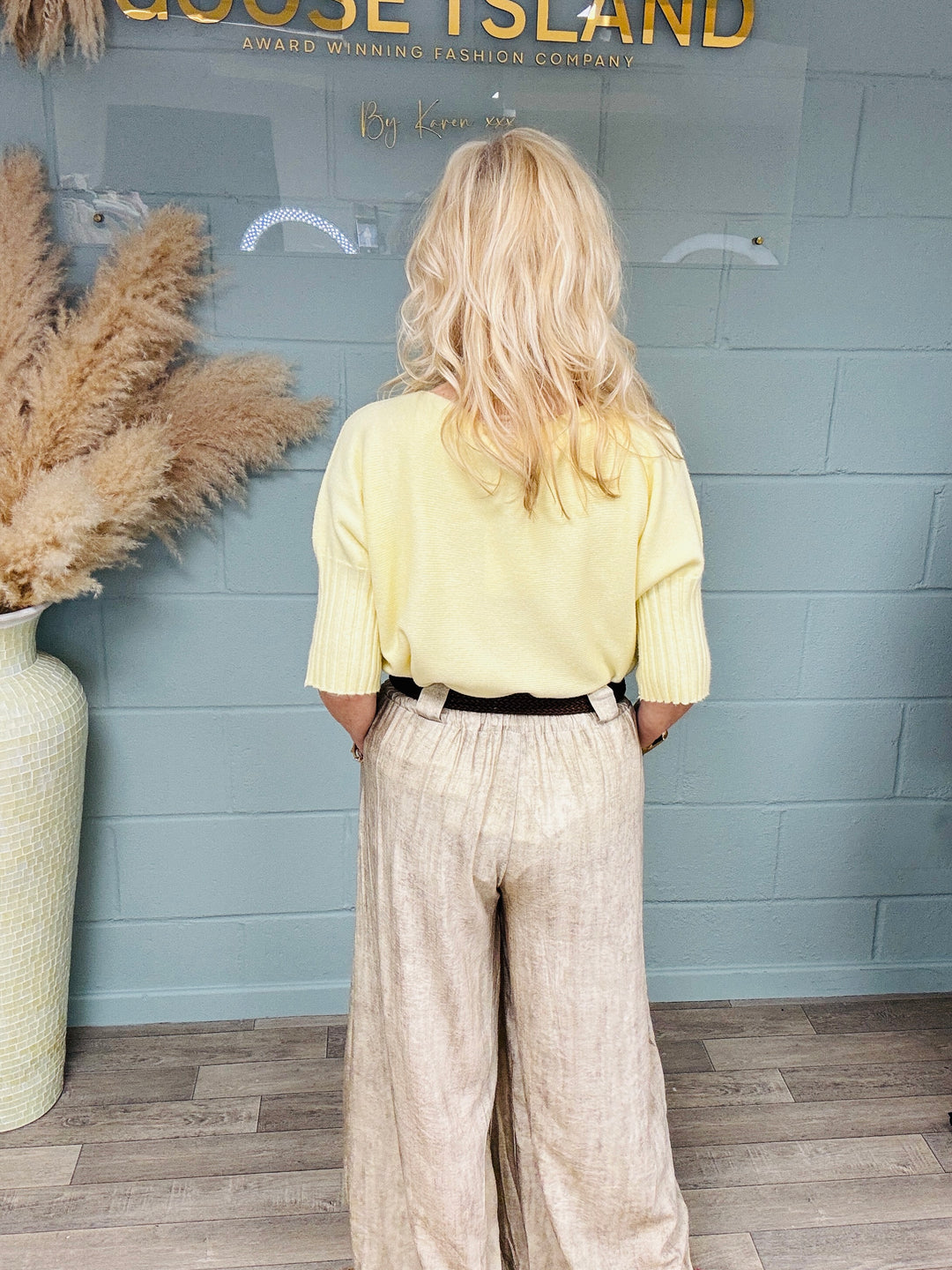 Domenica Wide Leg Trousers Sand