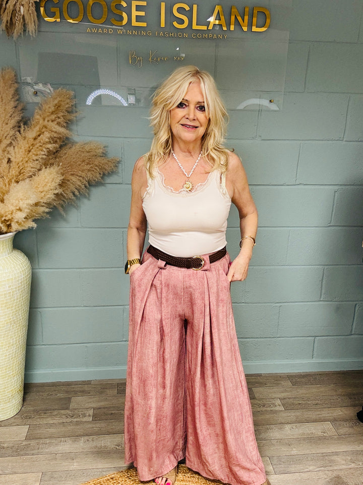 Domenica Wide Leg Trousers Blush