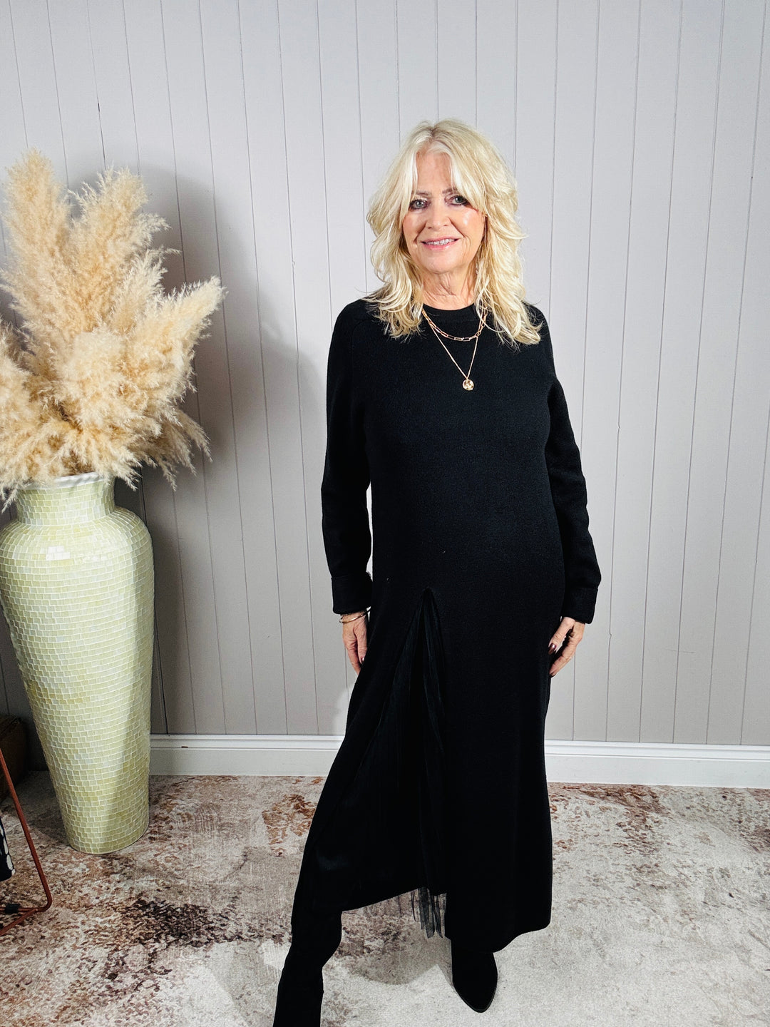 Ada Two Piece Dress Set Black