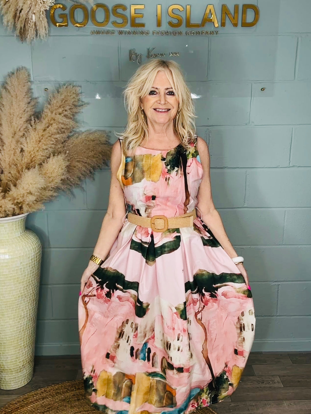 Santorini Skies Dress Pink