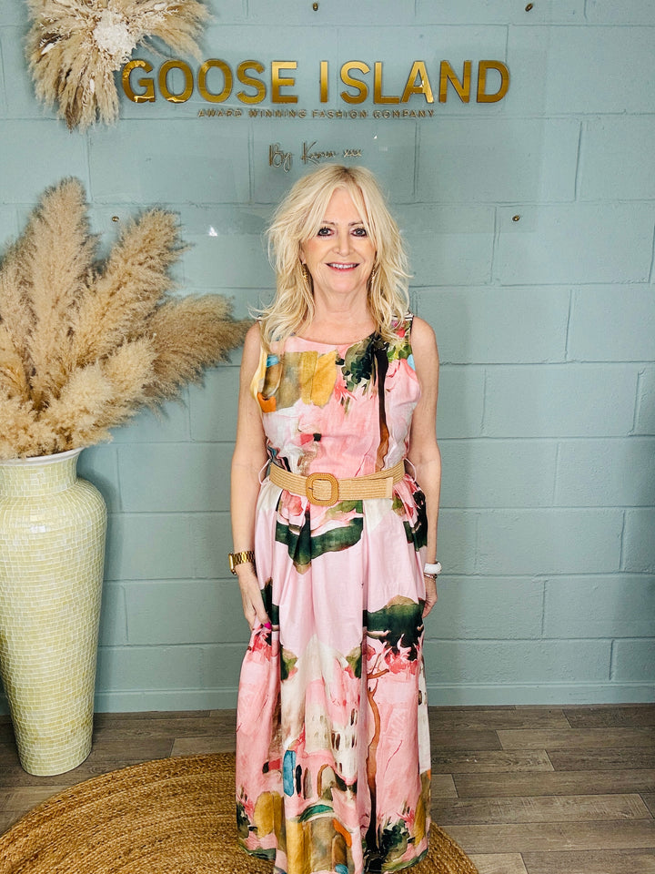Santorini Skies Dress Pink