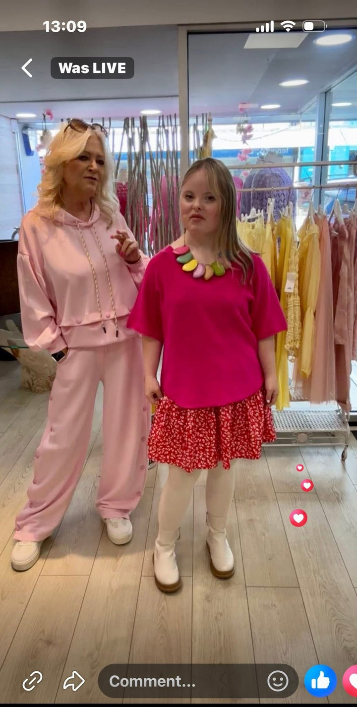 Pippa Button Tracksuit Pink