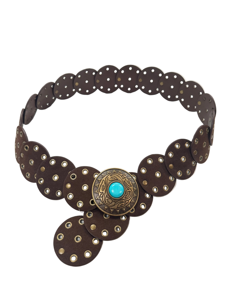 Western Stone Disc Belt Choc