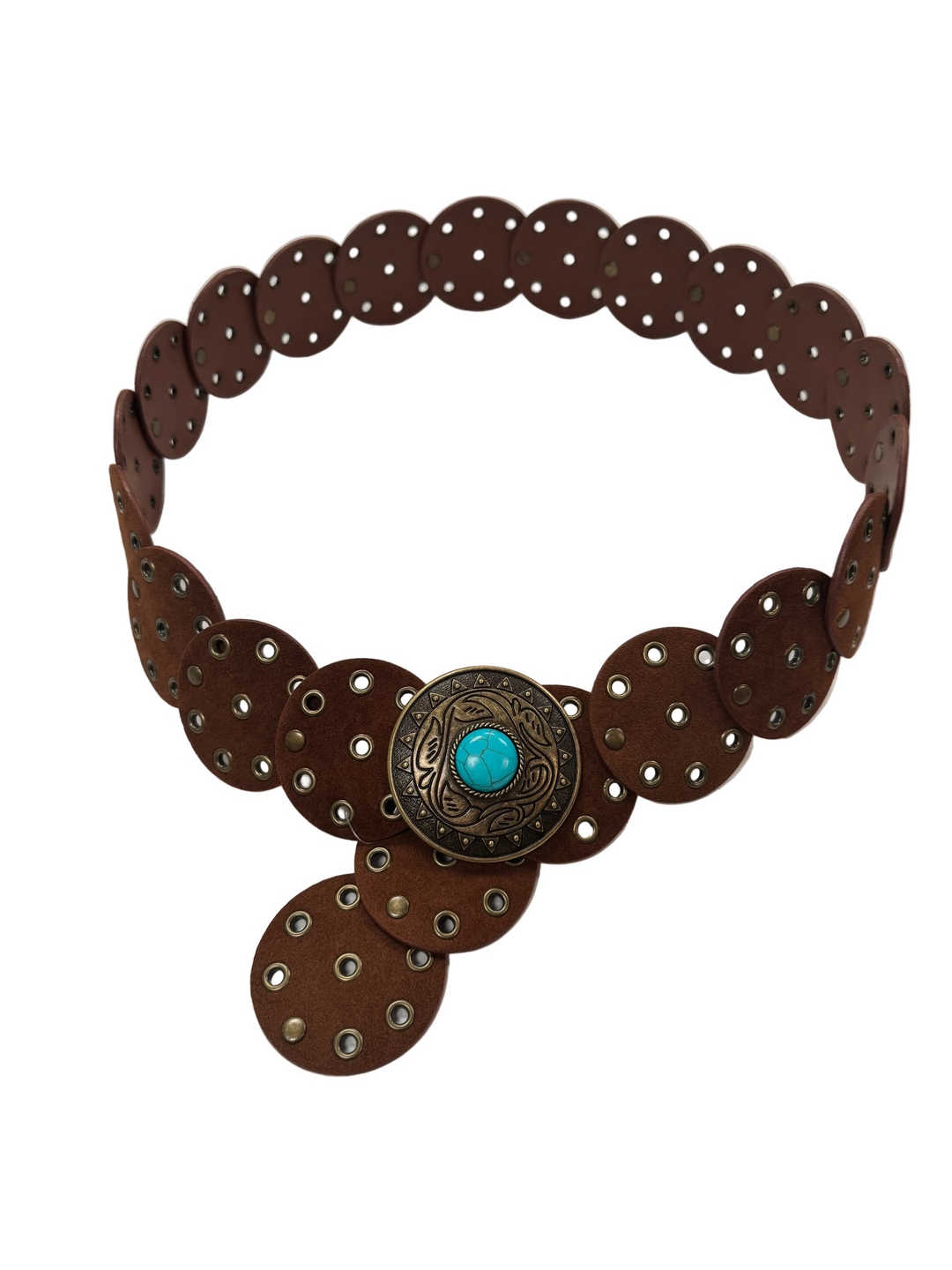 Western Stone Disc Belt Tan