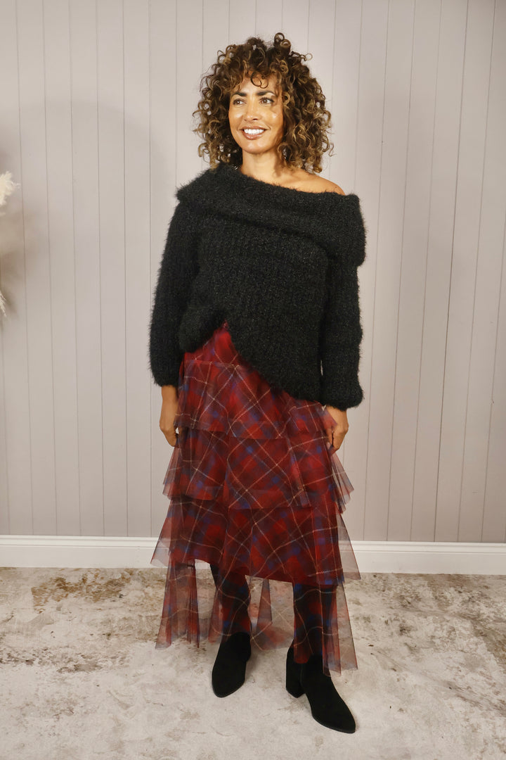 Bardot Fluffy Jumper Black