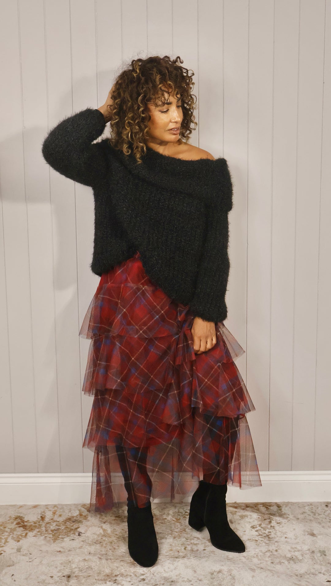 Bardot Fluffy Jumper Black