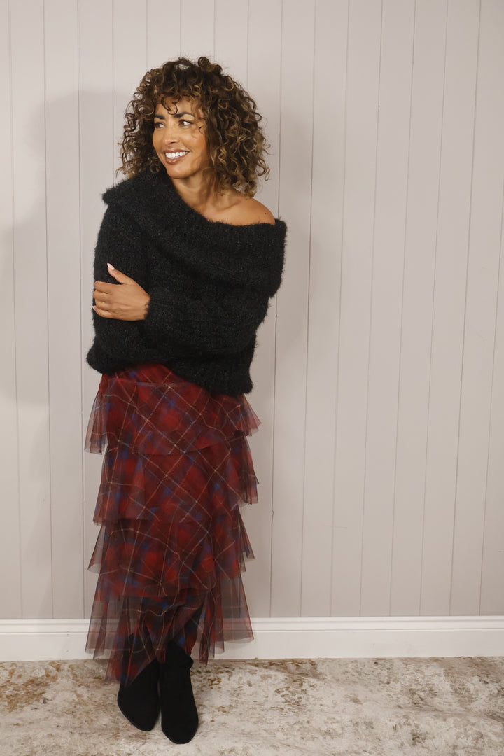 Bardot Fluffy Jumper Black