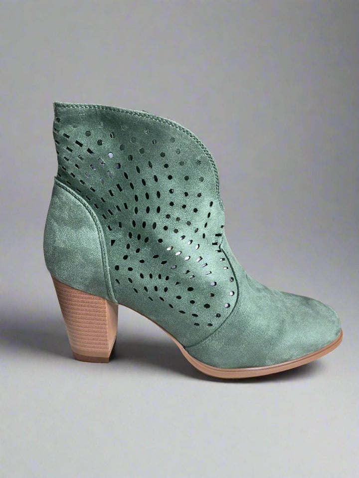 Cutaway Cowboy Ankle Boots Khaki