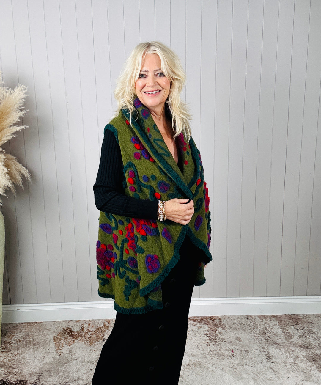 Aya Waterfall Waistcoat Olive