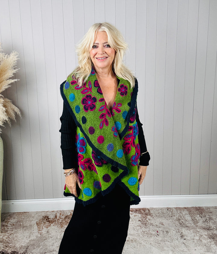 Aya Waterfall Waistcoat Lime