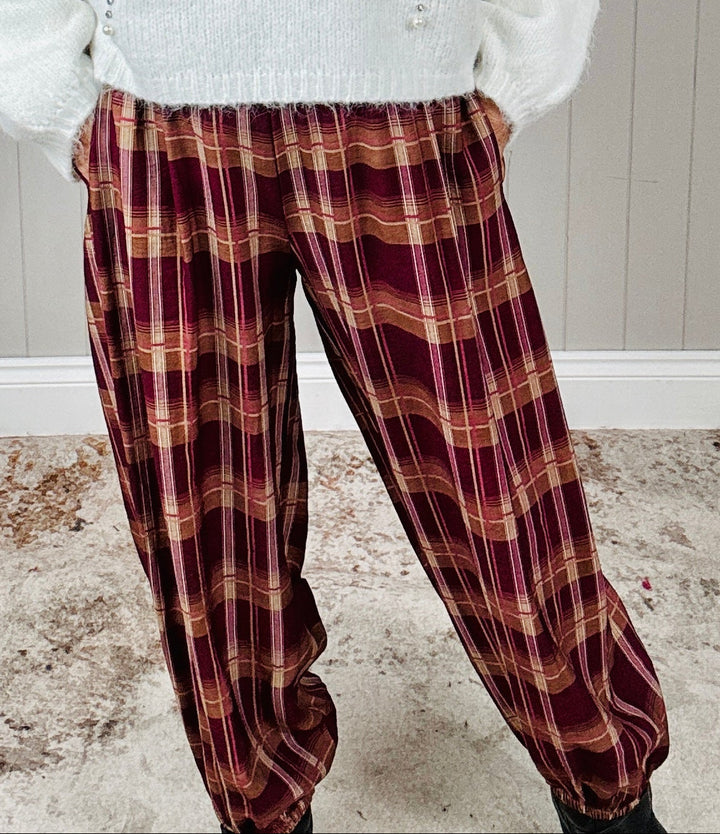 Maya Checked Trousers Mulberry