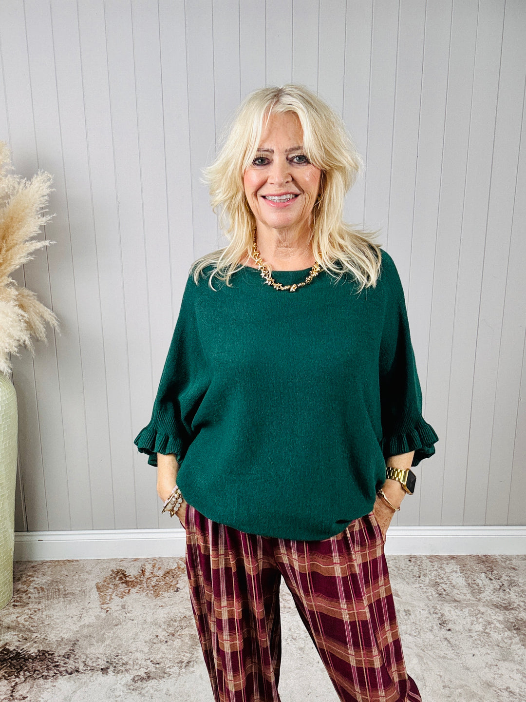 Faye Frill Jumper Green