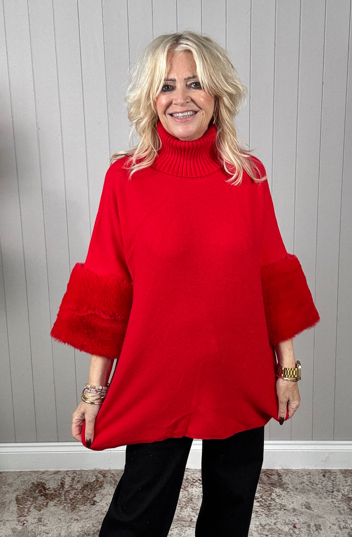 Isabelle Cowl Luxe Jumper Red