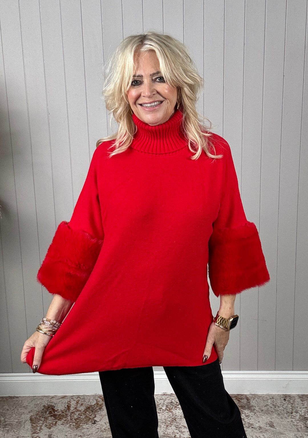 Isabelle Cowl Luxe Jumper Red