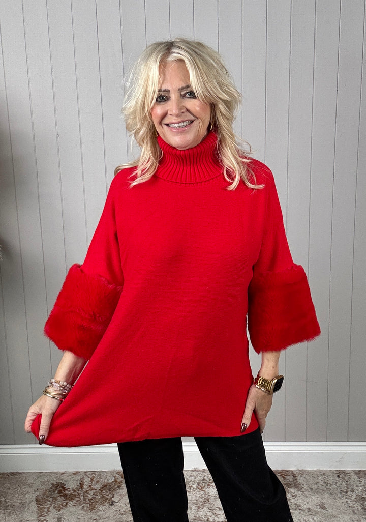 Isabelle Cowl Luxe Jumper Red