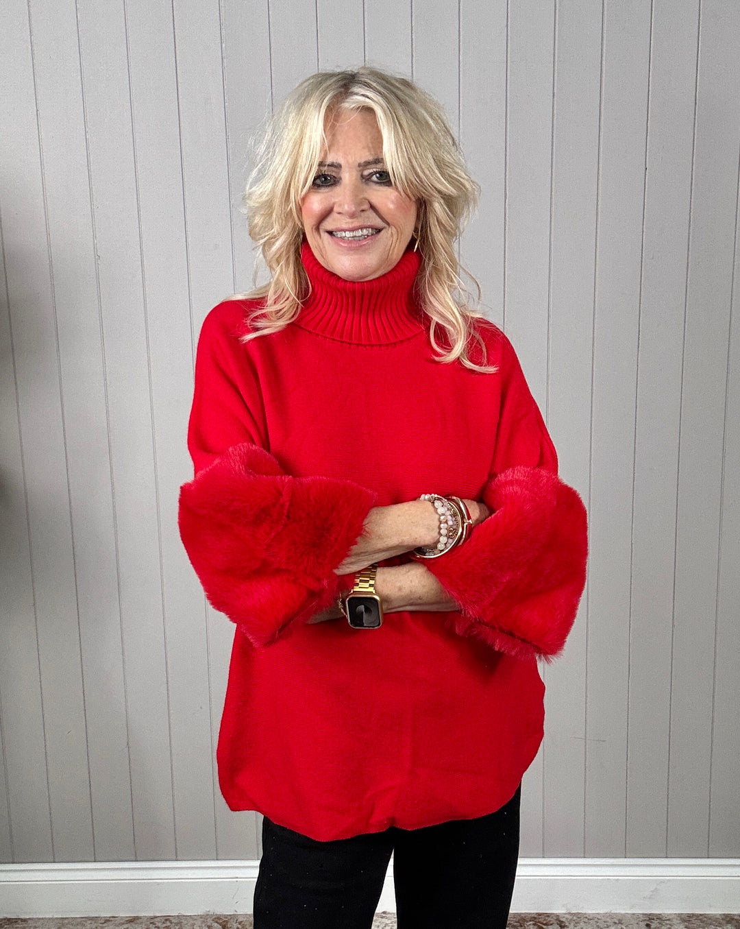 Isabelle Cowl Luxe Jumper Red