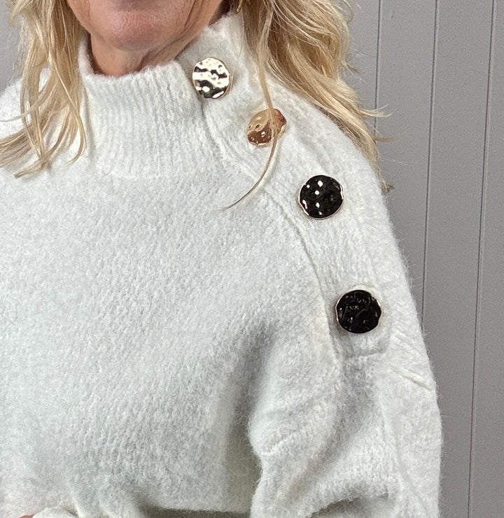 Ariella Button Jumper Cream