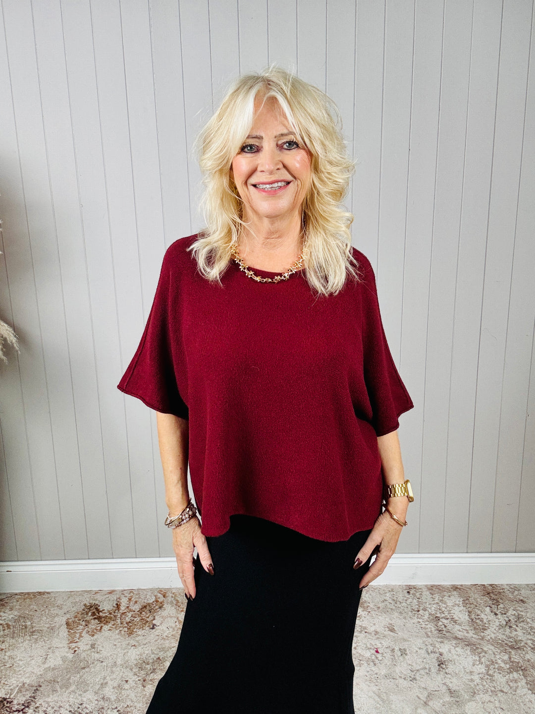 Anabelle Slouchy Top Wine