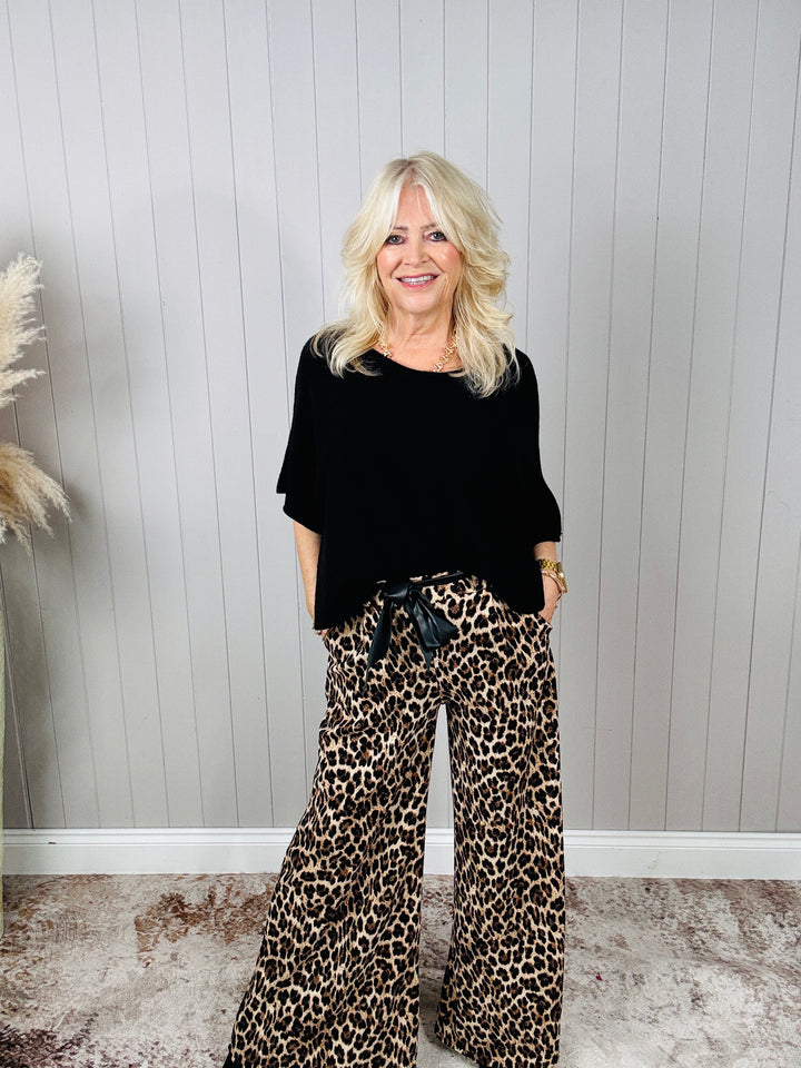 Silvana Wide Leg Leopard Trousers
