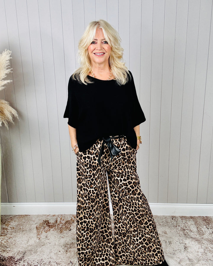 Silvana Wide Leg Leopard Trousers