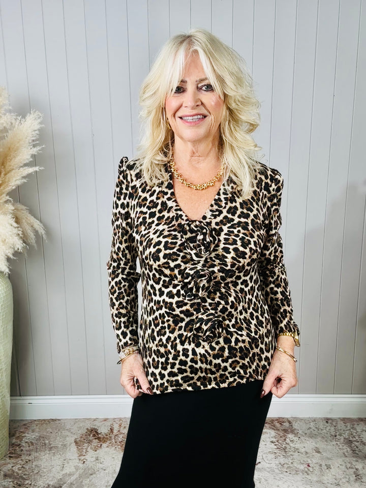 Romana Rosebud Top Leopard