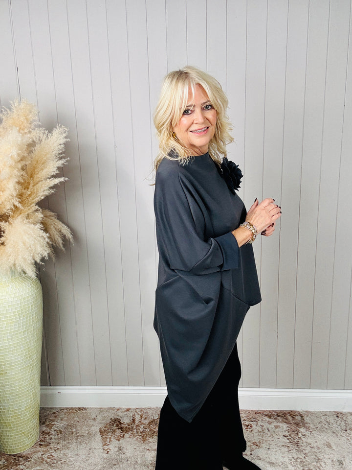 Florentina Asymmetric Top Slate