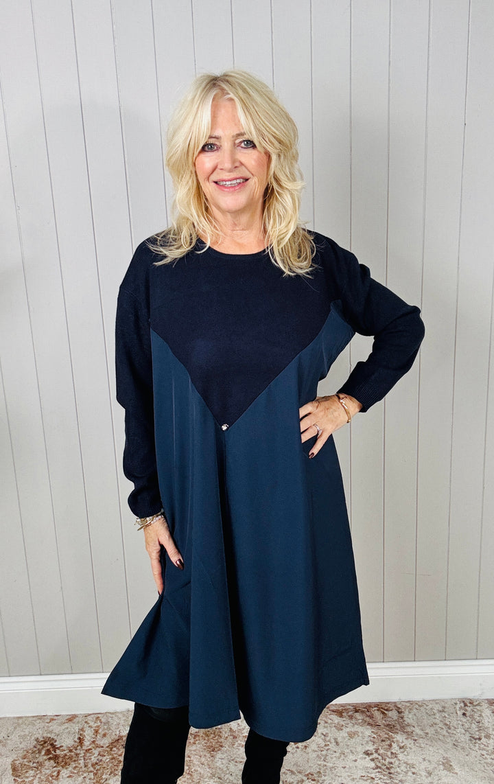 Annika Asymmetric Tunic Navy