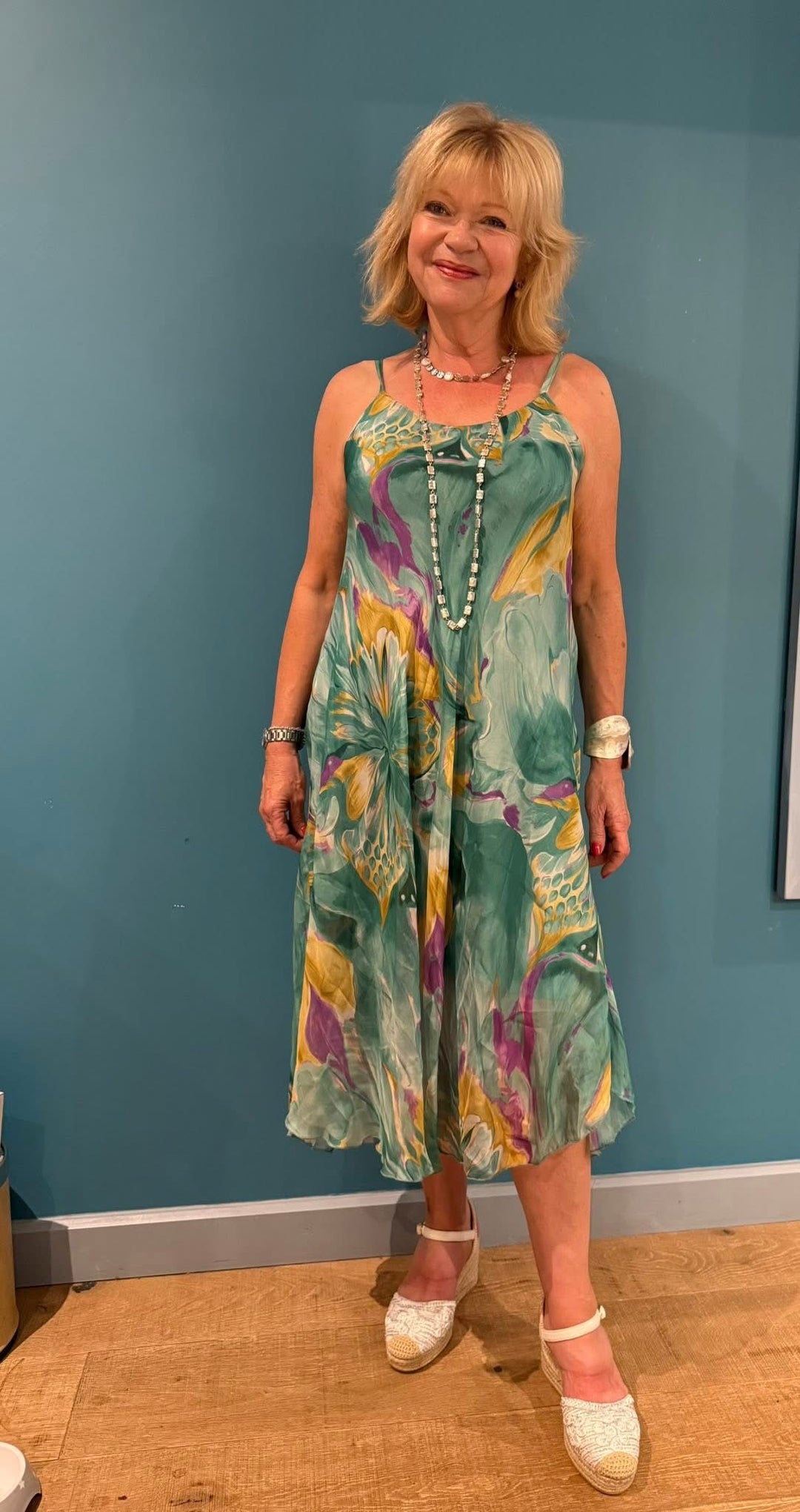 Willow Watercolour Dress Green