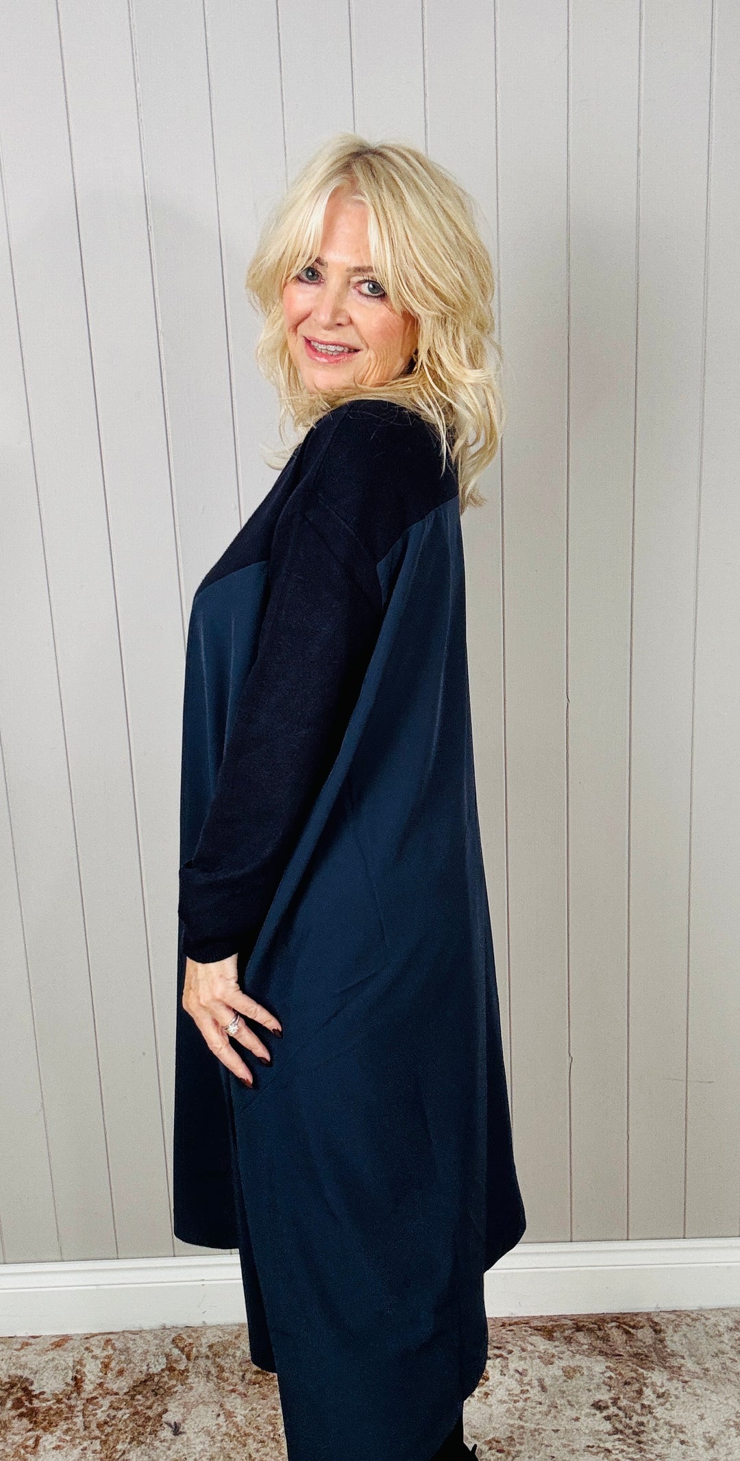 Annika Asymmetric Tunic Navy