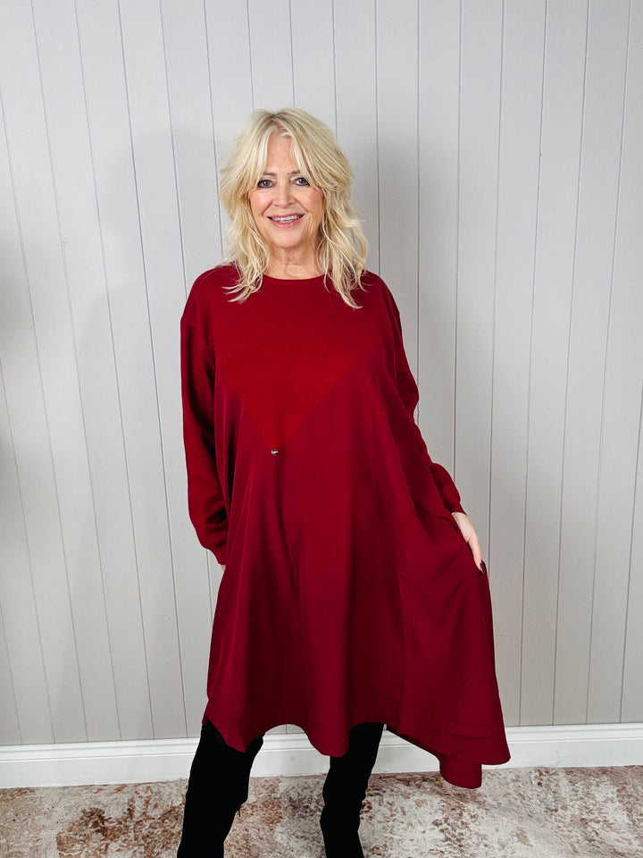 Annika Asymmetric Tunic Red