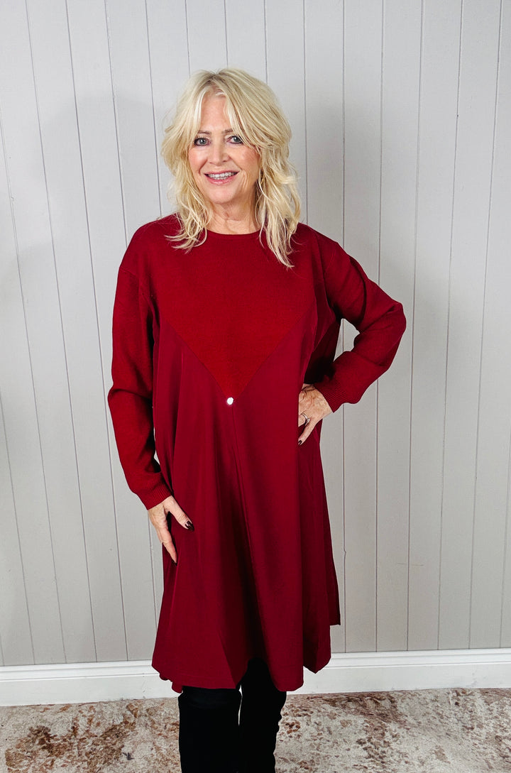 Annika Asymmetric Tunic Red