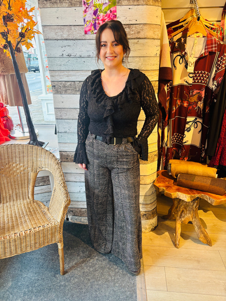 Tiarna Wide Leg Trousers Black