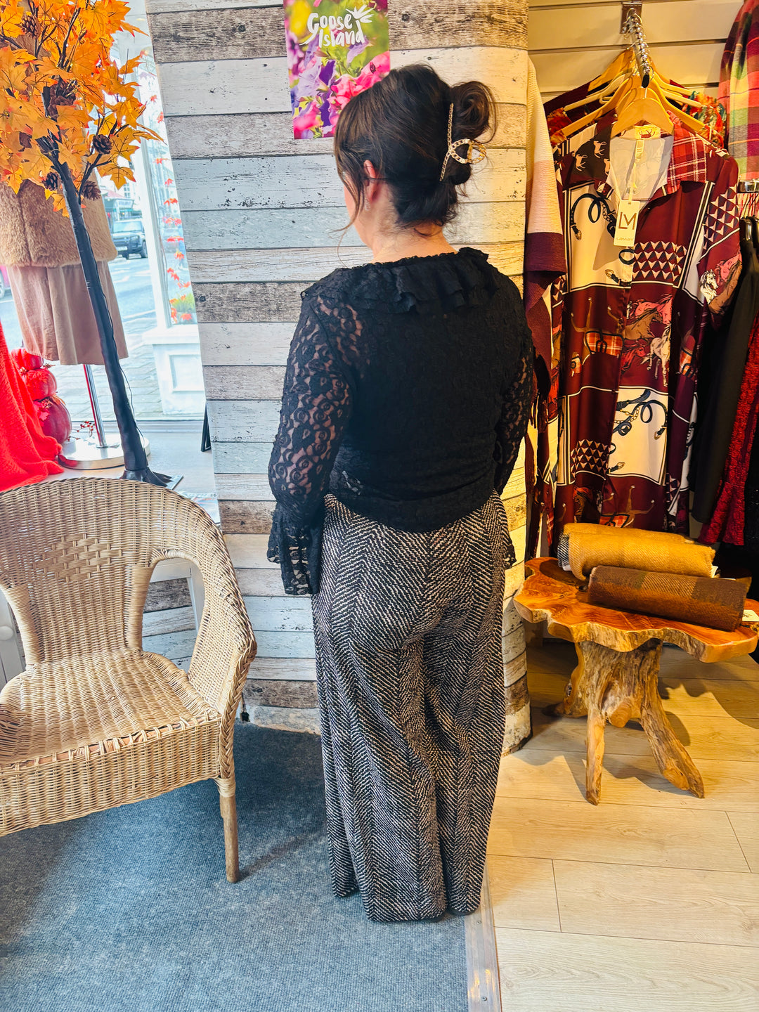 Tiarna Wide Leg Trousers Black