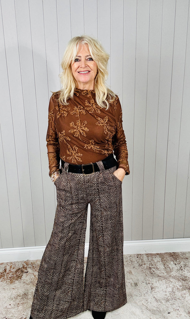 Tiarna Wide Leg Trousers Chocolate