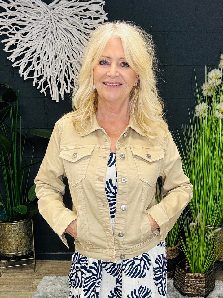 Denim Stretch Jacket Taupe