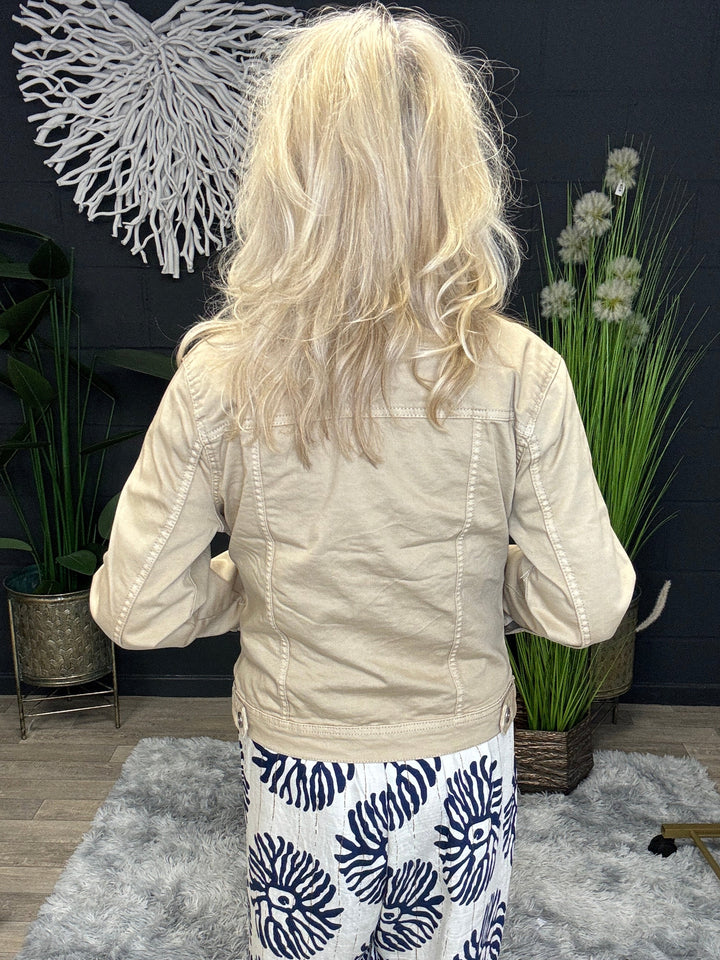 Denim Stretch Jacket Taupe