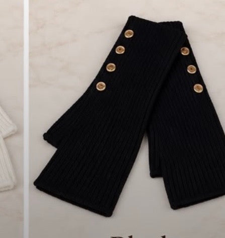 Studded Fingerless Gloves Black