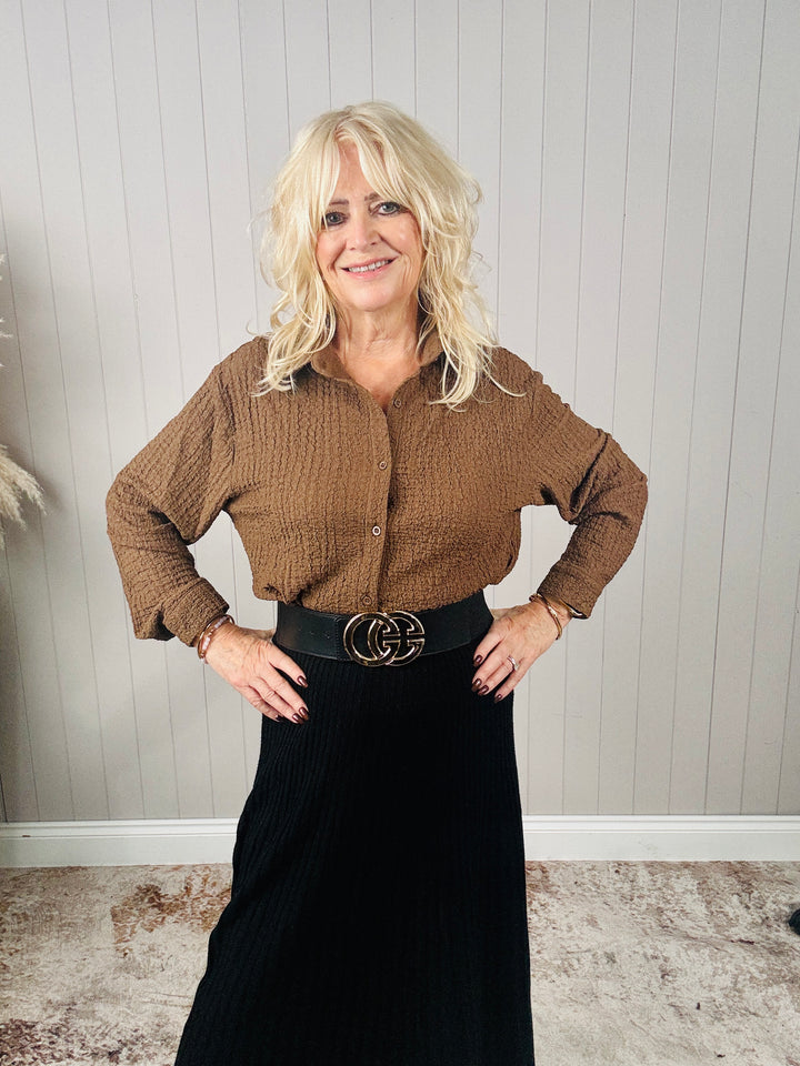 Carolina Crinkle Shirt Chocolate