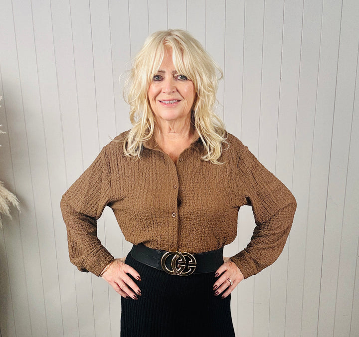 Carolina Crinkle Shirt Chocolate