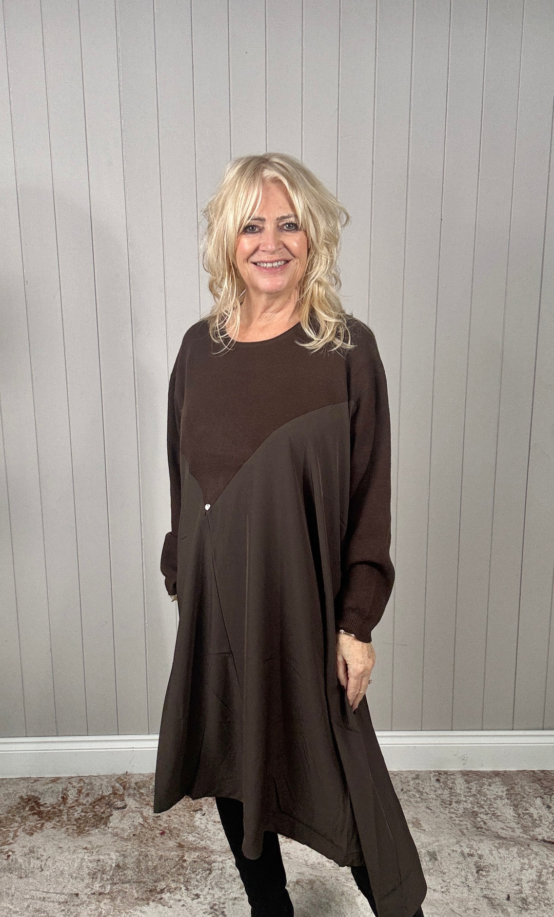 Annika Asymmetric Tunic Chocolate