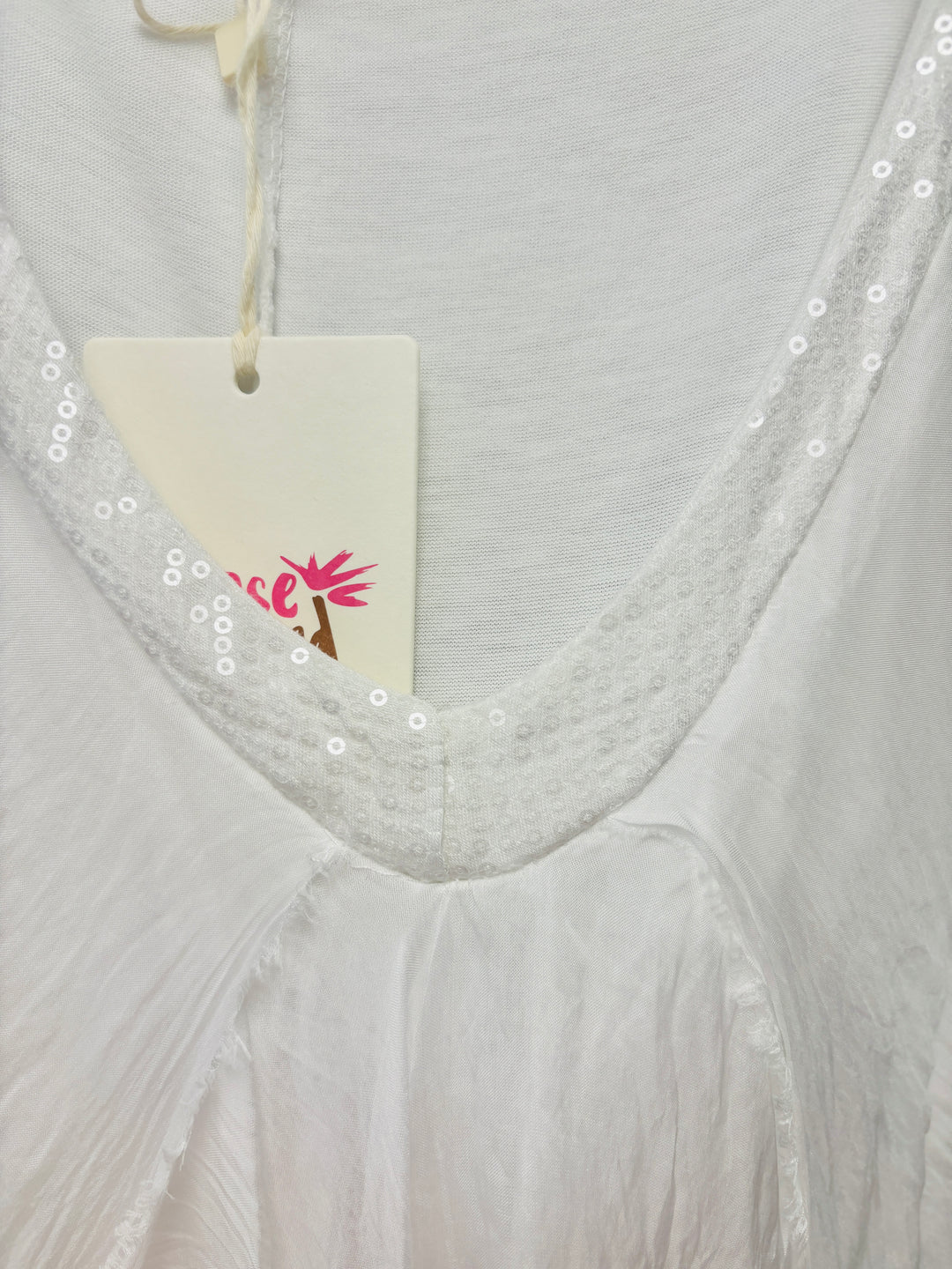 Sorelle Silk Ruffle Dress White